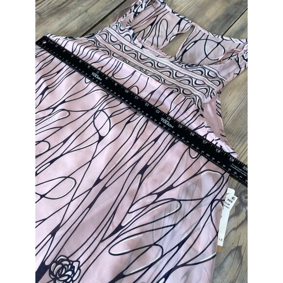 Robbie Bee Asymmetrical Hem A-Line Dress Womens 12 Pink Rose Print Sleeveless - Picture 7 of 10